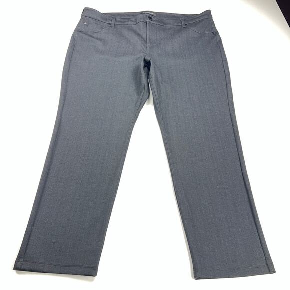 Liverpool Los Angeles Gray Herringbone Career Dress Pants Easy Care Size 22W - Picture 1 of 13